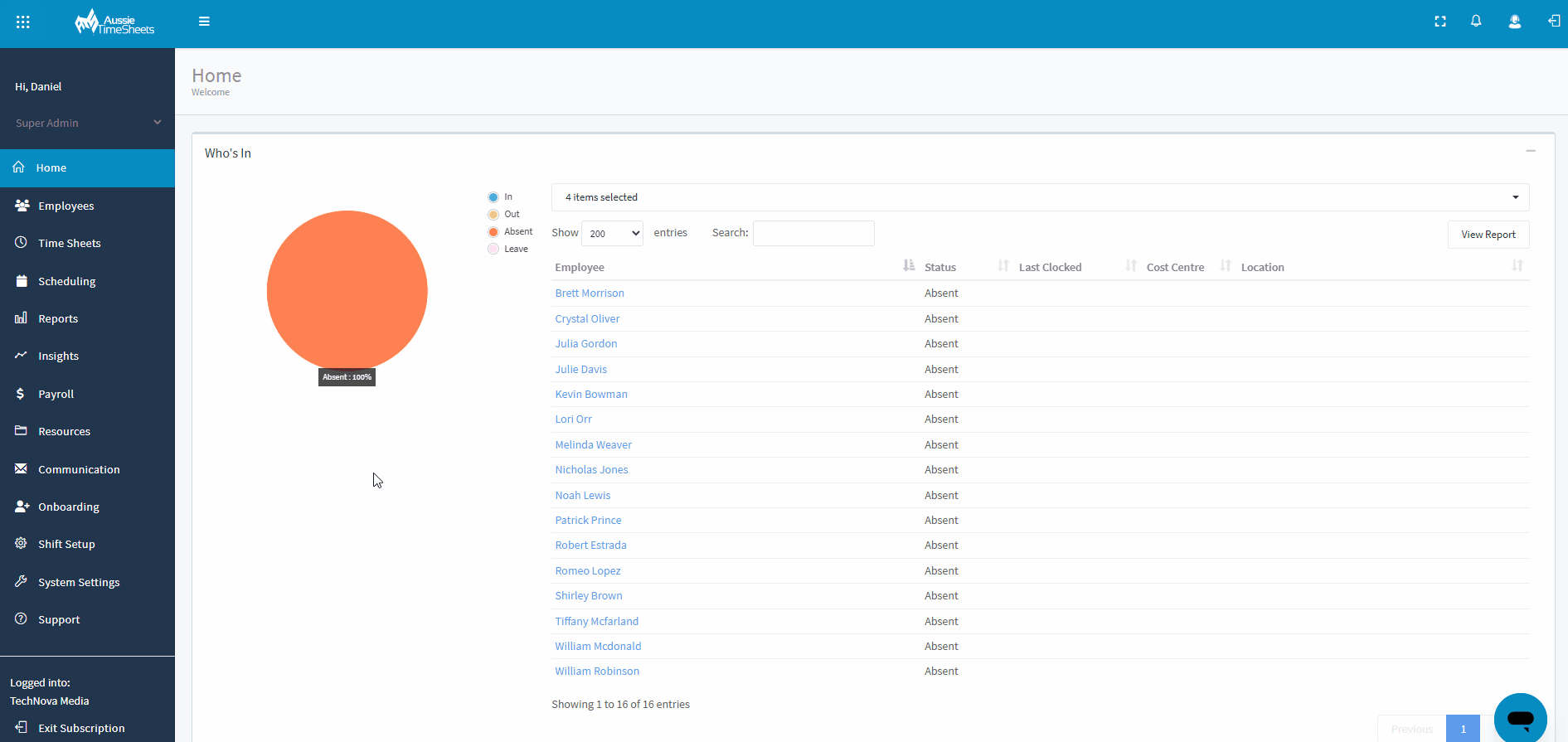How to use the Exceptions Report – Aussie Time Sheets Workforce TNA